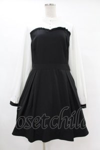 DearMyLoveRose / フリルスタンドカラービスチェワンピース 3L ブラック H-25-06-30-1022-EL-OP-NS-ZH