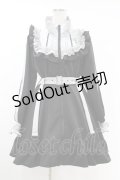DearMyLove / 十字架刺繍フリルシスタージャージワンピース LL ブラック/グレー H-25-06-30-1023-EL-OP-NS-ZH