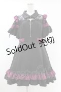 DearMyLove / デコルテレースジャージワンピ LL ブラック H-25-06-30-1024-EL-OP-NS-ZH
