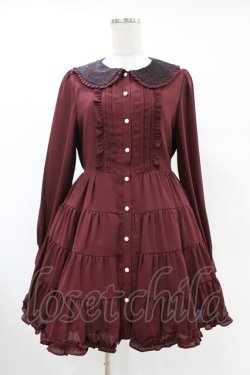 画像1: Ank Rouge / レースティアードワンピース M ワイン H-25-06-30-1025-CA-OP-NS-ZH