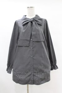 DearMyLove / ボウタイチュニックシャツワンピース LL チャコール H-25-06-30-1027-EL-OP-NS-ZH