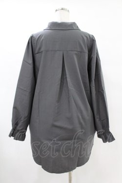 画像2: DearMyLove / ボウタイチュニックシャツワンピース LL チャコール H-25-06-30-1027-EL-OP-NS-ZH