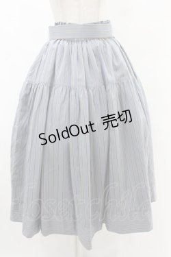 画像1: ROSA BIANCA / トラディショナルストライプのギャザースカート 表記なし スモーキーサックス H-25-06-30-1028-EL-SK-NS-ZH