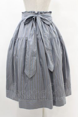 画像2: ROSA BIANCA / トラディショナルストライプのギャザースカート 表記なし スモーキーサックス H-25-06-30-1028-EL-SK-NS-ZH