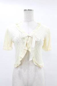 axes femme POETIQUE / 透かし編みサマーニットボレロ M 生成り H-25-06-30-1039-AX-TO-NS-ZH