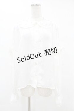画像1: Chalmiere / 長袖ヴィンテージサテンブラウス M オフ H-25-06-30-1041-0-BL-NS-ZH