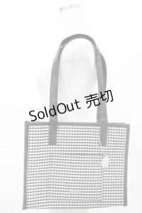 evelyn / ギンガムチェックトートバッグ  ブラック H-25-06-30-002-LO-BG-NS-ZH