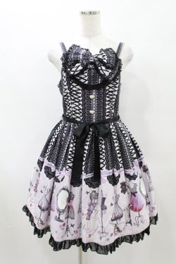 画像1: metamorphose / Lace up dollヨーク切替ジャンパースカートセット Free ラベンダー H-25-06-30-016-ME-OP-NS-ZH