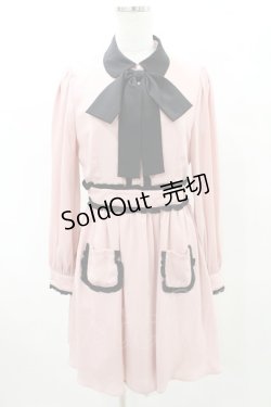 画像1: Ank Rouge / ポケットフリルワンピース M ピンク/ブラック H-25-06-30-025-CA-OP-NS-ZH