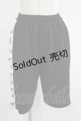 NieR Clothing / サイド切替ハーフパンツ  黒×白 H-25-07-01-032-PU-PA-KB-ZH