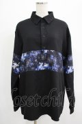 NieR Clothing / ブロッキングプルオーバーシャツ  黒×和柄九尾 H-25-07-01-034-PU-BL-KB-ZH