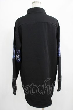画像3: NieR Clothing / ブロッキングプルオーバーシャツ  黒×和柄九尾 H-25-07-01-034-PU-BL-KB-ZH