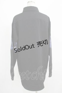 画像3: NieR Clothing / ブロッキングプルオーバーシャツ  黒×和柄九尾 H-25-07-01-034-PU-BL-KB-ZH