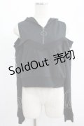NieR Clothing / オフショルショートパーカー  黒 H-25-07-01-037-PU-TO-KB-ZH