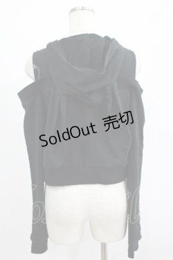 画像3: NieR Clothing / オフショルショートパーカー  黒 H-25-07-01-037-PU-TO-KB-ZH