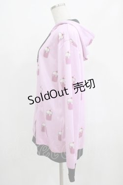 画像2: NieR Clothing / 総柄ZIPパーカー  ピンク H-25-07-01-038-PU-TO-KB-ZH