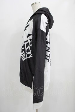 画像2: NieR Clothing / 防寒裏起毛パーカー  黒×白 H-25-07-01-039-PU-TO-KB-ZH