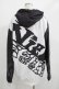 画像3: NieR Clothing / 防寒裏起毛パーカー  黒×白 H-25-07-01-039-PU-TO-KB-ZH (3)