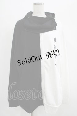画像1: NieR Clothing / TWO-TONE ZIPパーカー  黒×白 H-25-07-01-040-PU-TO-KB-ZH