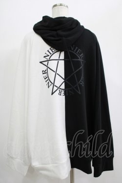 画像3: NieR Clothing / TWO-TONE ZIPパーカー  黒×白 H-25-07-01-040-PU-TO-KB-ZH
