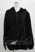 NieR Clothing / 刺繍ZIPパーカー  黒 H-25-07-01-042-PU-TO-KB-ZH