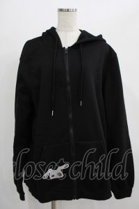 NieR Clothing / 刺繍ZIPパーカー  黒 H-25-07-01-042-PU-TO-KB-ZH