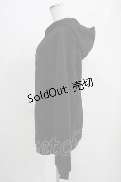 画像2: NieR Clothing / 刺繍ZIPパーカー  黒 H-25-07-01-042-PU-TO-KB-ZH