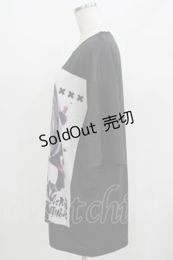 画像2: NieR Clothing / プリント半袖CUTSEW  黒 H-25-07-01-046-PU-TO-KB-ZH