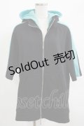 NieR Clothing / ダブルフードZIPパーカー  黒×サックス H-25-07-01-047-PU-TO-KB-ZH