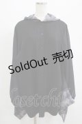 NieR Clothing / 着物風袖フードシャツ  黒 H-25-07-01-049-PU-BL-KB-ZH