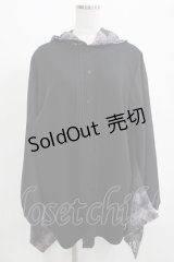NieR Clothing / 着物風袖フードシャツ  黒 H-25-07-01-049-PU-BL-KB-ZH