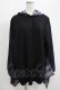 画像1: NieR Clothing / 着物風袖フードシャツ  黒 H-25-07-01-049-PU-BL-KB-ZH (1)