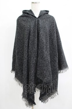 画像1: NieR Clothing / フード付きニットポンチョ  グレー H-25-07-01-050-PU-JA-KB-ZH
