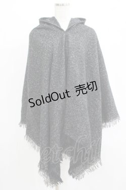 画像1: NieR Clothing / フード付きニットポンチョ  グレー H-25-07-01-050-PU-JA-KB-ZT192