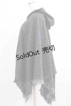 画像2: NieR Clothing / フード付きニットポンチョ  グレー H-25-07-01-050-PU-JA-KB-ZT192
