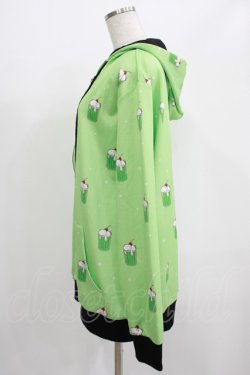 画像2: NieR Clothing / 総柄ZIPパーカー  ミントグリーン H-25-07-01-051-PU-TO-KB-ZH
