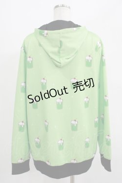 画像3: NieR Clothing / 総柄ZIPパーカー  ミントグリーン H-25-07-01-051-PU-TO-KB-ZH