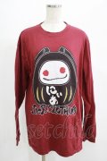 NieR Clothing / プリント長袖CUTSEW  エンジ H-25-07-01-055-PU-TO-KB-ZH
