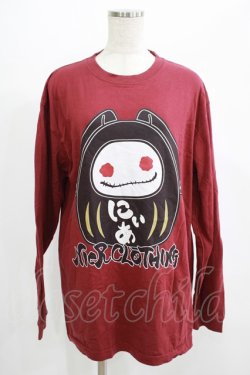 画像1: NieR Clothing / プリント長袖CUTSEW  エンジ H-25-07-01-055-PU-TO-KB-ZH