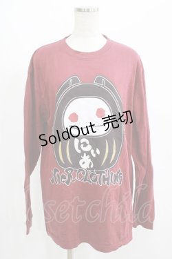 画像1: NieR Clothing / プリント長袖CUTSEW  エンジ H-25-07-01-055-PU-TO-KB-ZH