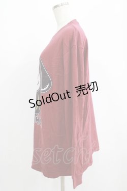 画像2: NieR Clothing / プリント長袖CUTSEW  エンジ H-25-07-01-055-PU-TO-KB-ZH