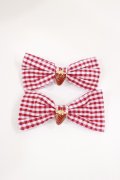 m petit by misako / ヘアクリップ2点セット  赤 H-25-07-01-1008-LO-AC-YZ-ZH
