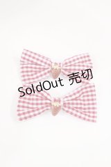 m petit by misako / ヘアクリップ2点セット  赤 H-25-07-01-1008-LO-AC-YZ-ZH