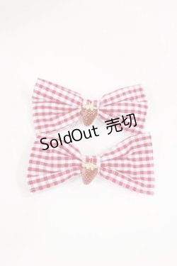 画像1: m petit by misako / ヘアクリップ2点セット  赤 H-25-07-01-1008-LO-AC-YZ-ZH