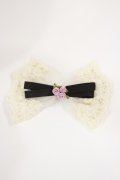 m petit by misako / リボンバレッタ  ブラック/アイボリー H-25-07-01-1011-LO-AC-YZ-ZH