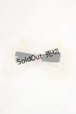 画像1: m petit by misako / リボンバレッタ  ブラック/アイボリー H-25-07-01-1011-LO-AC-YZ-ZH