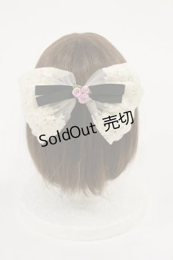 画像4: m petit by misako / リボンバレッタ  ブラック/アイボリー H-25-07-01-1011-LO-AC-YZ-ZH