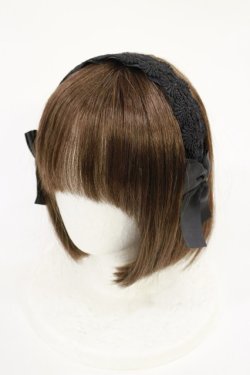 画像1: m petit by misako / レースリボンカチューシャ  ブラック H-25-07-01-1003-LO-AC-YZ-ZH