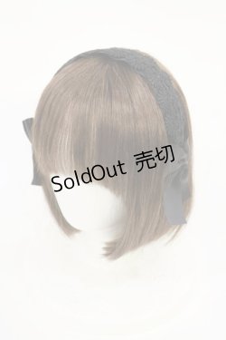画像1: m petit by misako / レースリボンカチューシャ  ブラック H-25-07-01-1003-LO-AC-YZ-ZH