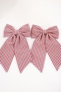 m petit by misako / AMチェック2Pクリップ  赤 H-25-07-01-1007-LO-AC-YZ-ZH